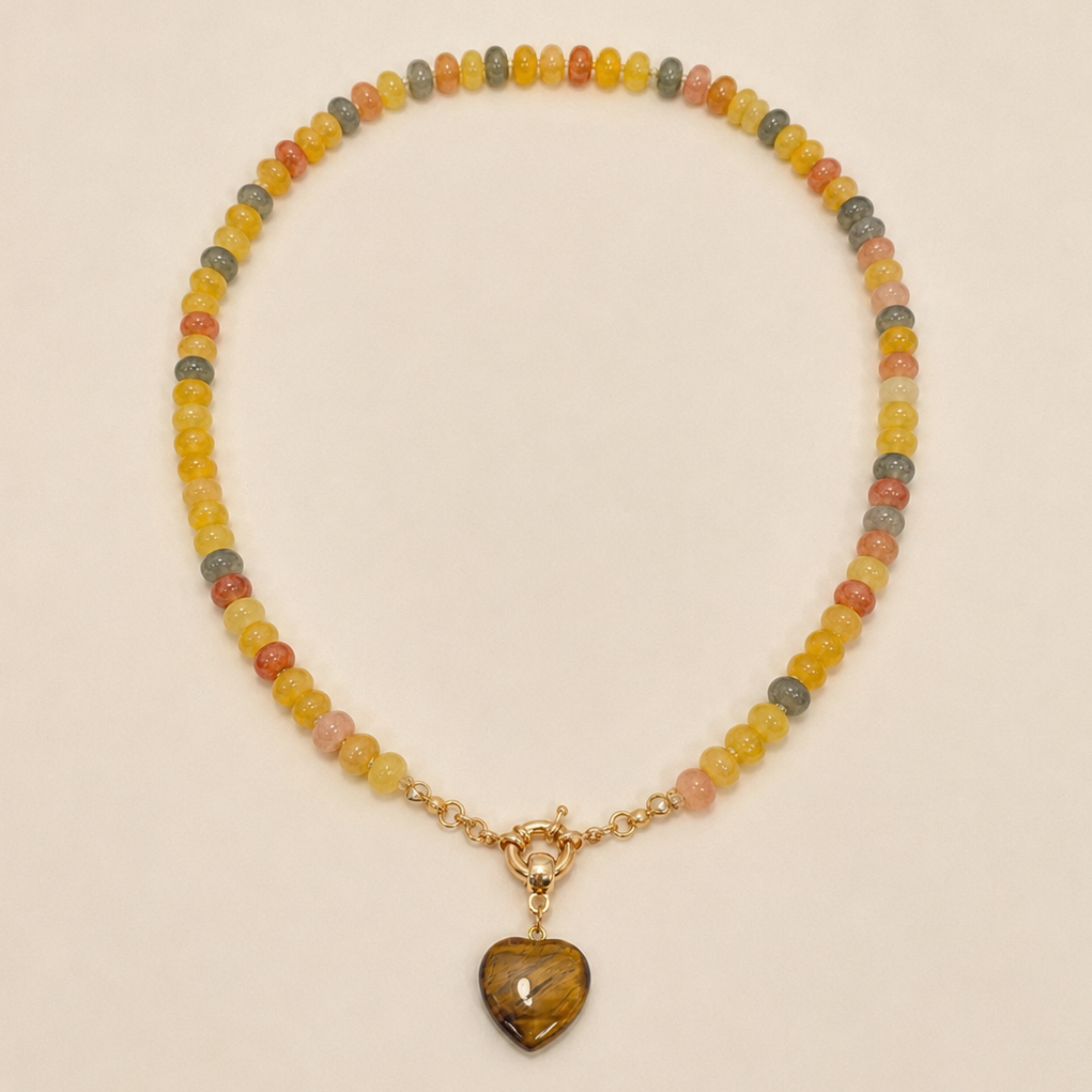 Natural Stone Semi-Precious Glass Mixed Necklace | 40NK9702