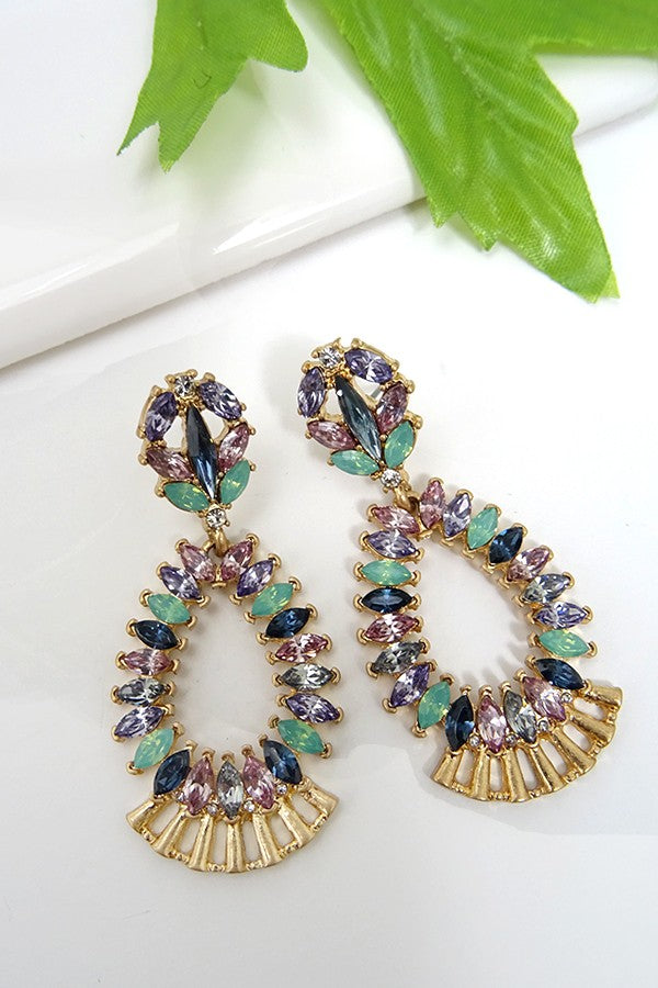 RHINESTONE DROP EARRINGS | 470313164