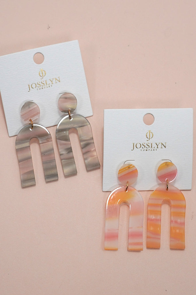 U-RAINBOW SHAPE WITH MULTI COLOR DROP EARRING | 40E001