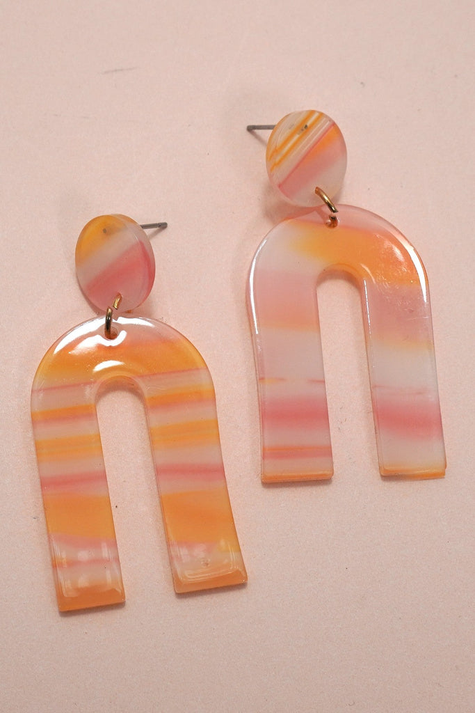 U-RAINBOW SHAPE WITH MULTI COLOR DROP EARRING | 40E001