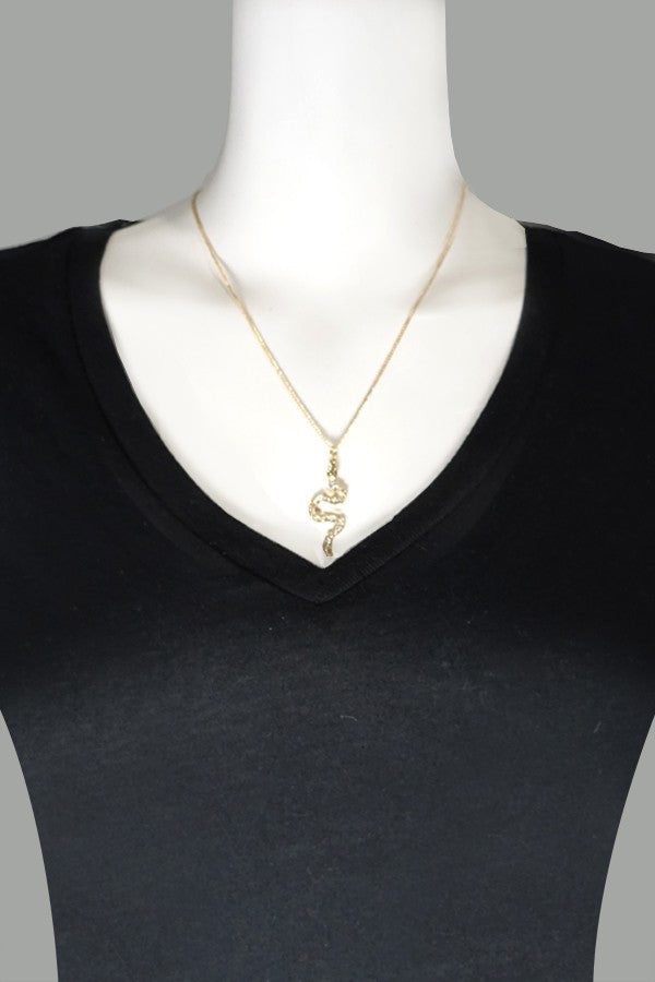SNAKE RHINESTONE PENDANT NECKLACE | 31N21115