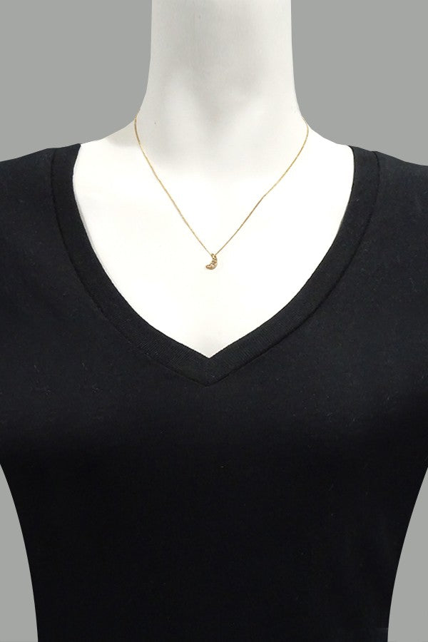 RHINESTONE MOON PENDANT NECK | 37N19390