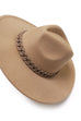 WIDE BRIM FEDORA HAT WITH MATTE CHAIN 40HW014