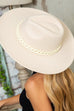 WIDE BRIM FEDORA HAT WITH MATTE CHAIN 40HW014