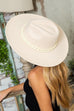 WIDE BRIM FEDORA HAT WITH MATTE CHAIN 40HW014