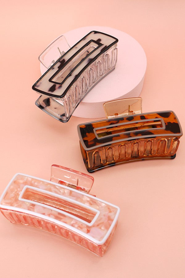 DESIGNER INSPIRED BOLD EDGE HAIR CLAW CLIP | 40H395