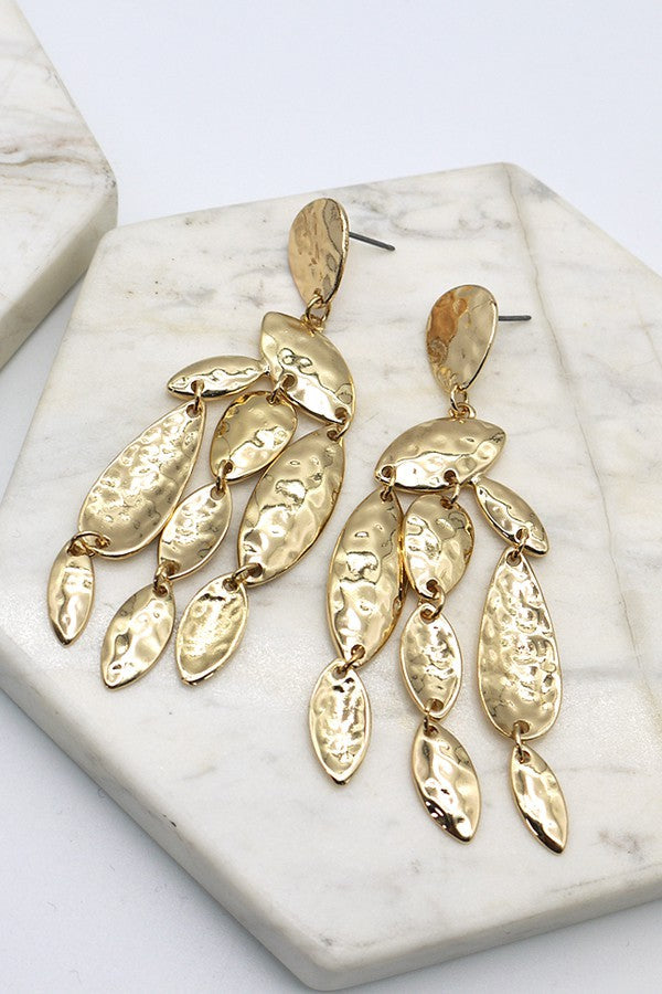 FRINGE HAMMERED DROP EARRINGS | 47E13736