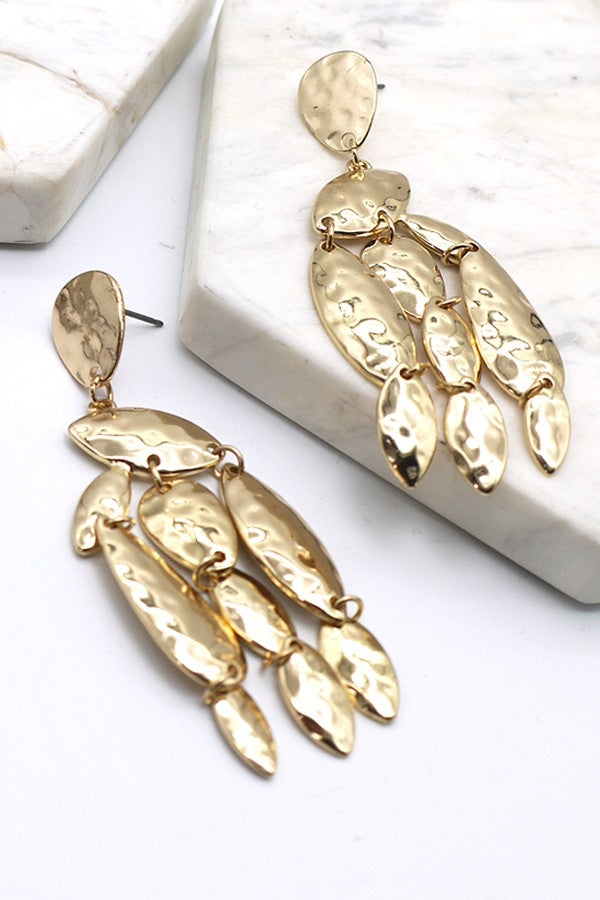 FRINGE HAMMERED DROP EARRINGS | 47E13736