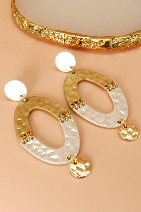 HAMMER OVAL DROP EARRINGS | 31E21584