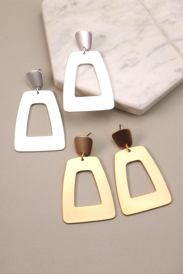 RECTANGLE MATTE DROP EARRINGS | 31E21564