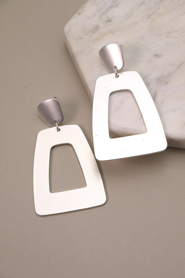 RECTANGLE MATTE DROP EARRINGS | 31E21564