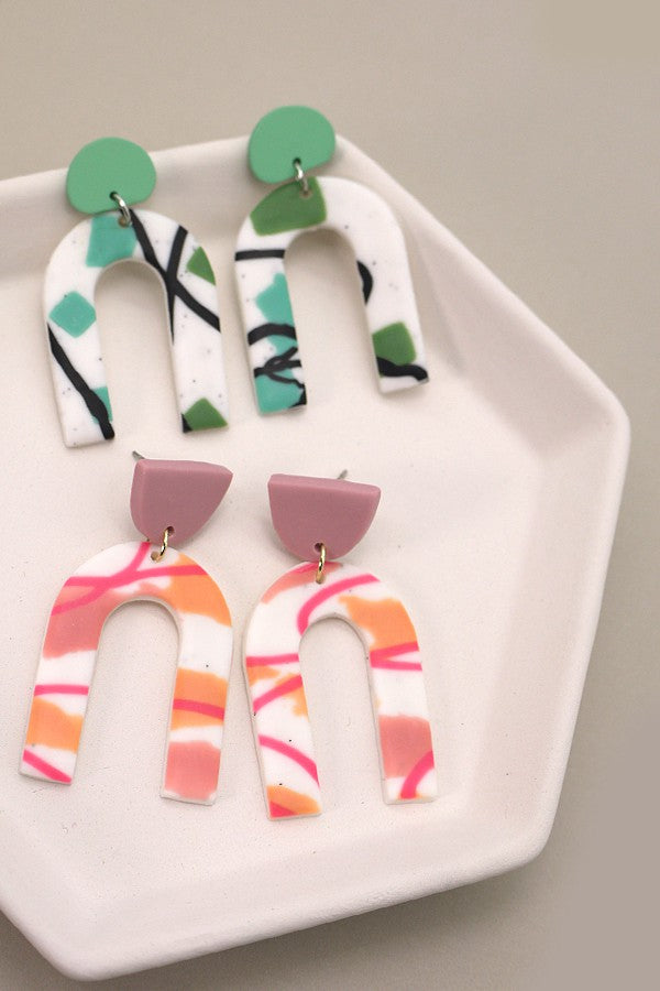 U SHAPE DROP EARRINGS | 40E200