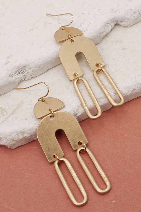 U GEO SHAPE LINK DROP EARRINGS | 31E21680