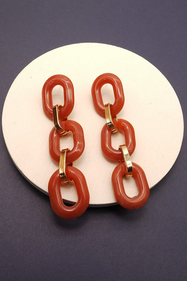 MULTI COLOR ACRYLIC U DROP EARRINGS | 31E22241