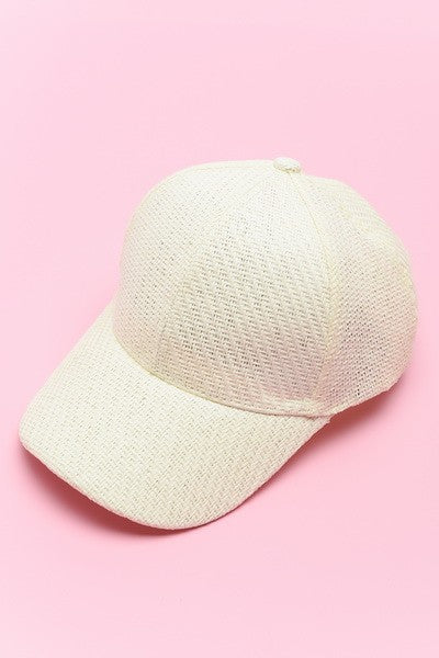 SUMMER WOVEN STRAW BASE BALL CAP 40HW604