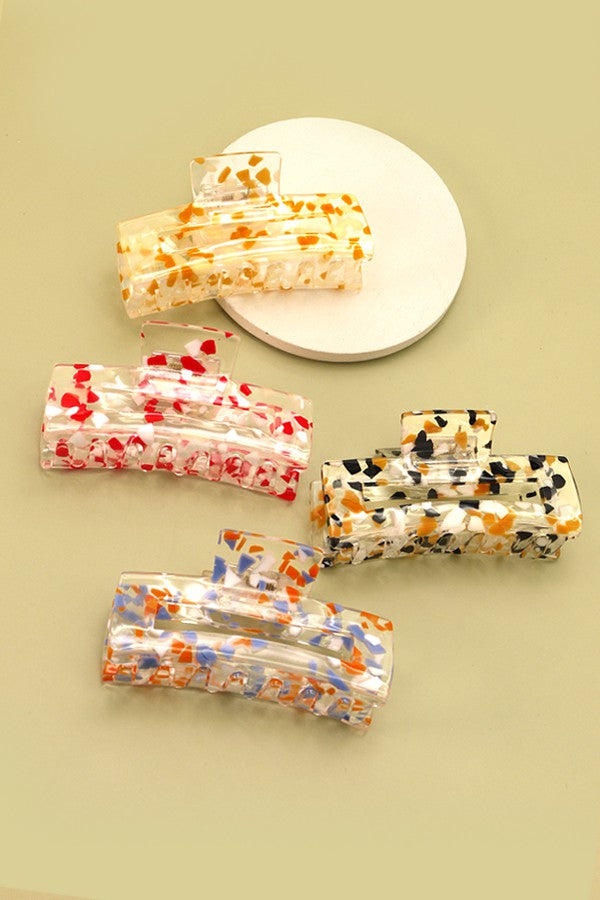 SPLASH SPLATTER MIX COLOR HAIR CLAW CLIPS | 40H425