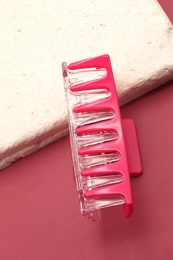 DOUBLE SIDED CLEAR AND COLOR HAIR CLAW CLIPS | 40H426