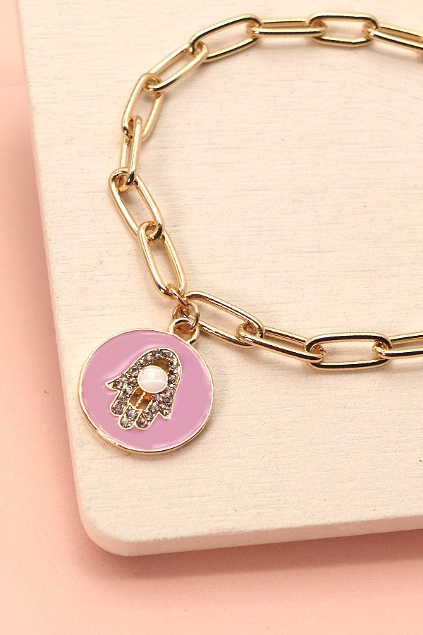 HAMSA EPOXY CHARM LINK BRACELET | 31B22060