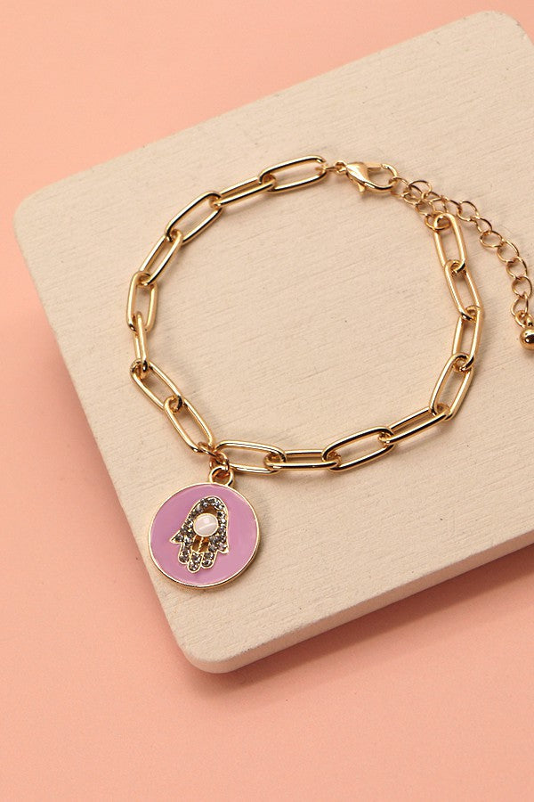 HAMSA EPOXY CHARM LINK BRACELET | 31B22060