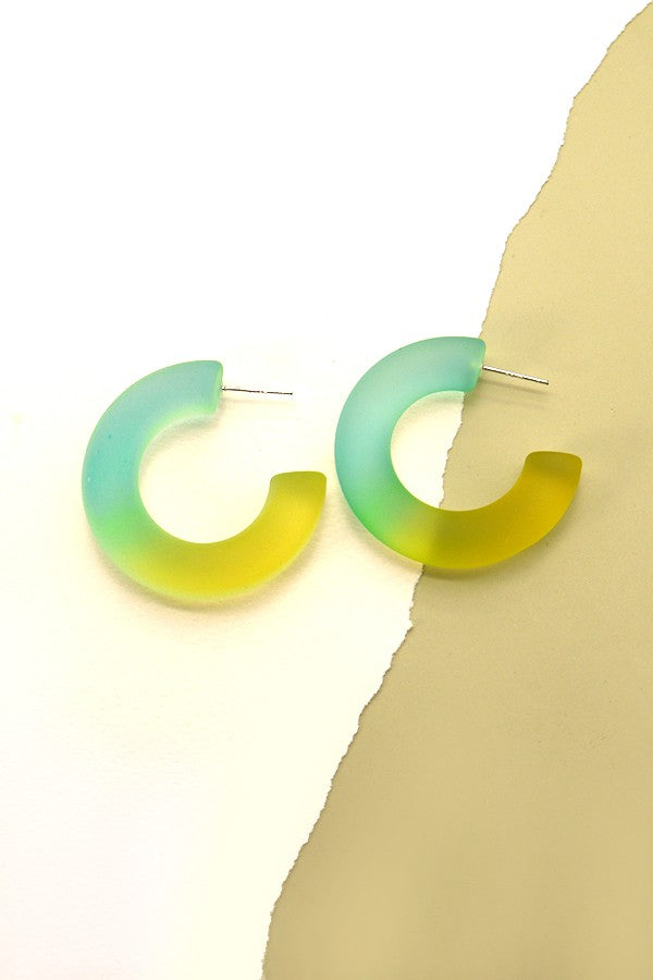 TRANSLUCENT OMBRE SOFT HOOP EARRINGS | 31E22247