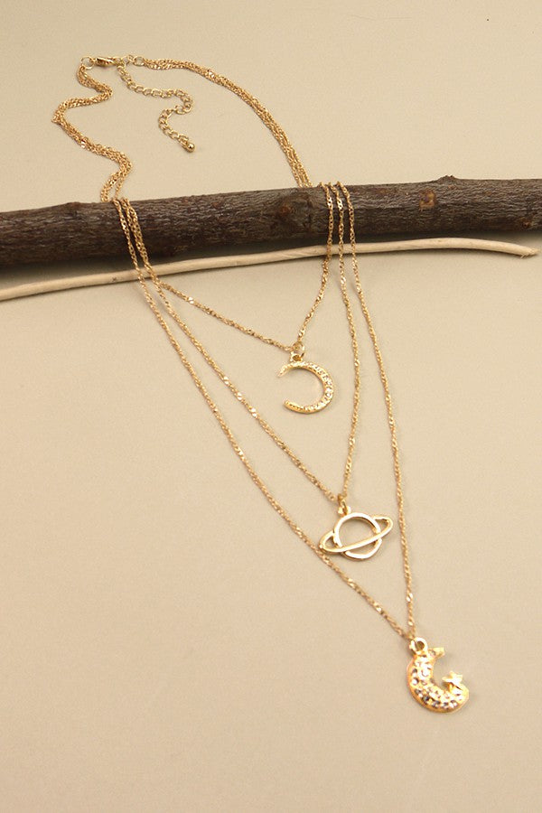 RHINESTONE MOON SPACE NECKLACE | 51N2011907