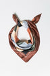COLOR BLOCK SILKY FEEL BANDANA SCARF | 21SC380BRN