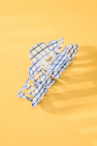 CHECKER CELLULOSE HAIR CLAW CLIPS | 40H468