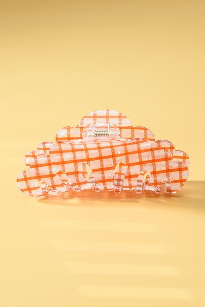 CHECKER CELLULOSE HAIR CLAW CLIPS | 40H468