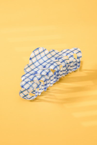 CHECKER CELLULOSE HAIR CLAW CLIPS | 40H468