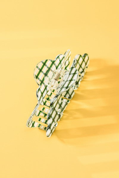 CHECKER CELLULOSE HAIR CLAW CLIPS | 40H468