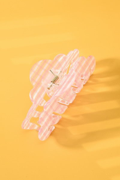 CHECKER CELLULOSE HAIR CLAW CLIPS | 40H468