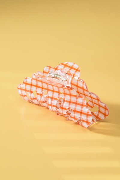 CHECKER CELLULOSE HAIR CLAW CLIPS | 40H468