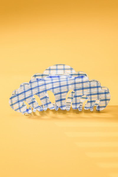 CHECKER CELLULOSE HAIR CLAW CLIPS | 40H468