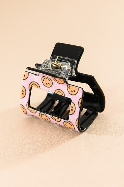 TRENDY PREMIUM HAIR CLAW CLIP - SMILEY, FLOWER, CHERRY, COW, BUTTERFLY | 40H479