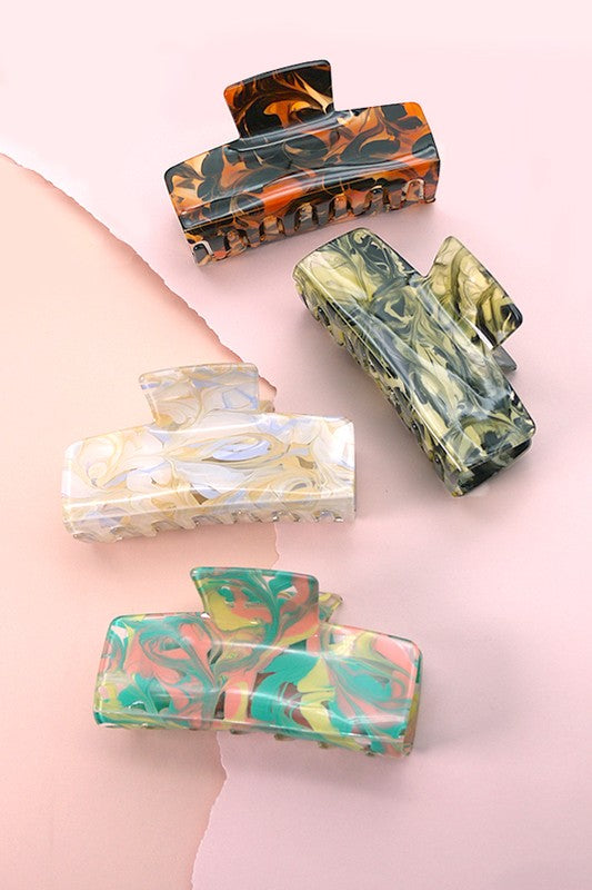 LARGE MARBLE FINISHED HAIR CLAW CLIP | 40H483