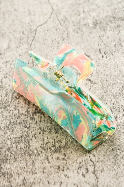 LARGE MARBLE FINISHED HAIR CLAW CLIP | 40H483