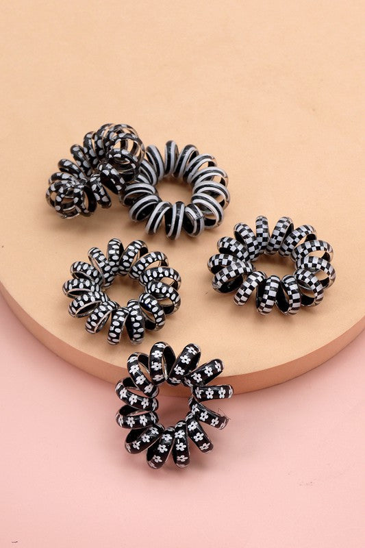 BLACK WHITE FASHION SCRUNCHES | 40PT305