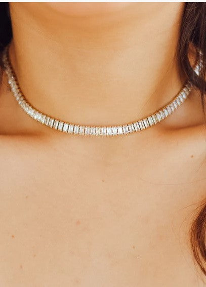 BAGUETTE STONE TENNIS NECKLACE | 40NK9660