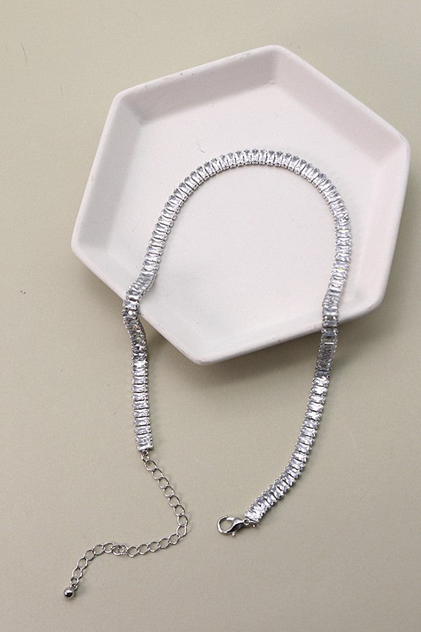 BAGUETTE STONE TENNIS NECKLACE | 40NK9660