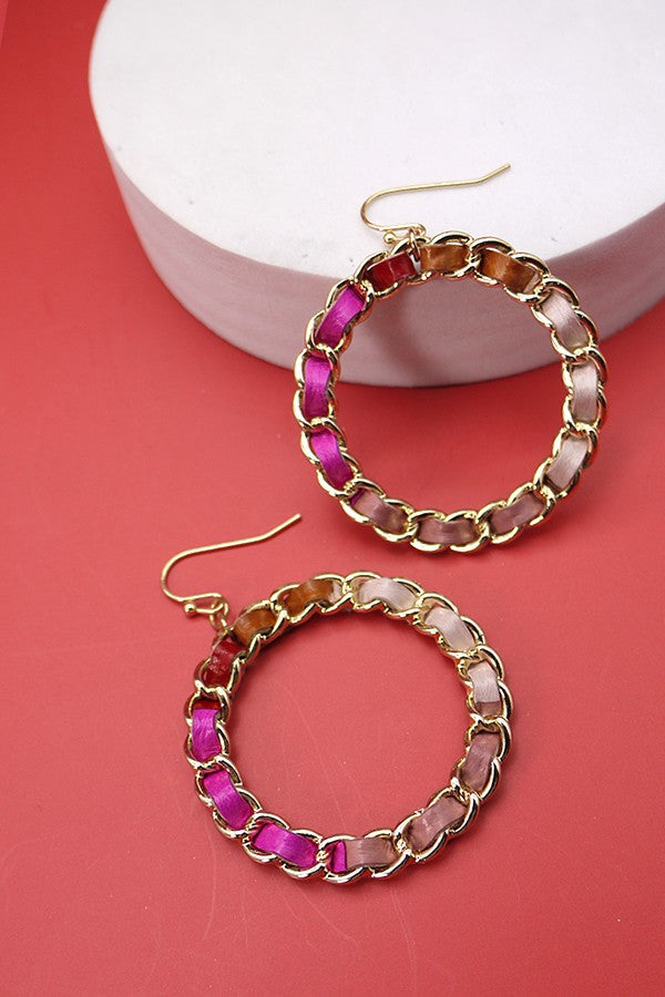 FAUX LEATHER ROUND DROP EARRINGS | 52E2090222