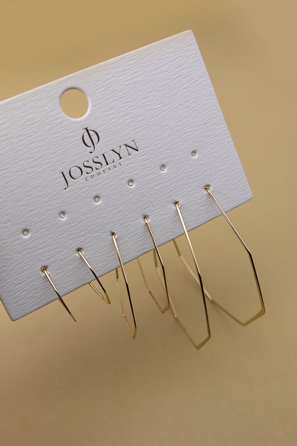 THIN OCTAGON HOOP TRIO EARRINGS | 31E23064