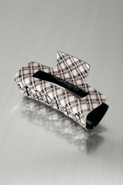 LARGE PLAID HAIR CLAW CLIPS | 40H532