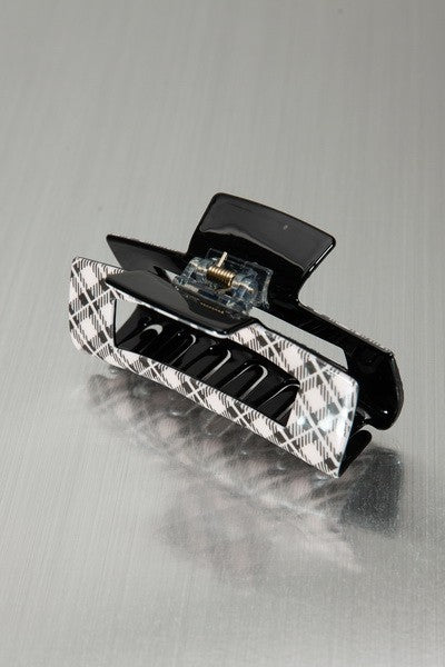 LARGE PLAID HAIR CLAW CLIPS | 40H532