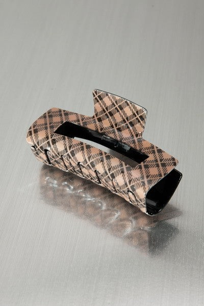 LARGE PLAID HAIR CLAW CLIPS | 40H532