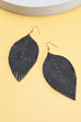HANDMADE GENUINE LEATHER LEAF EARRINGS | 40E262