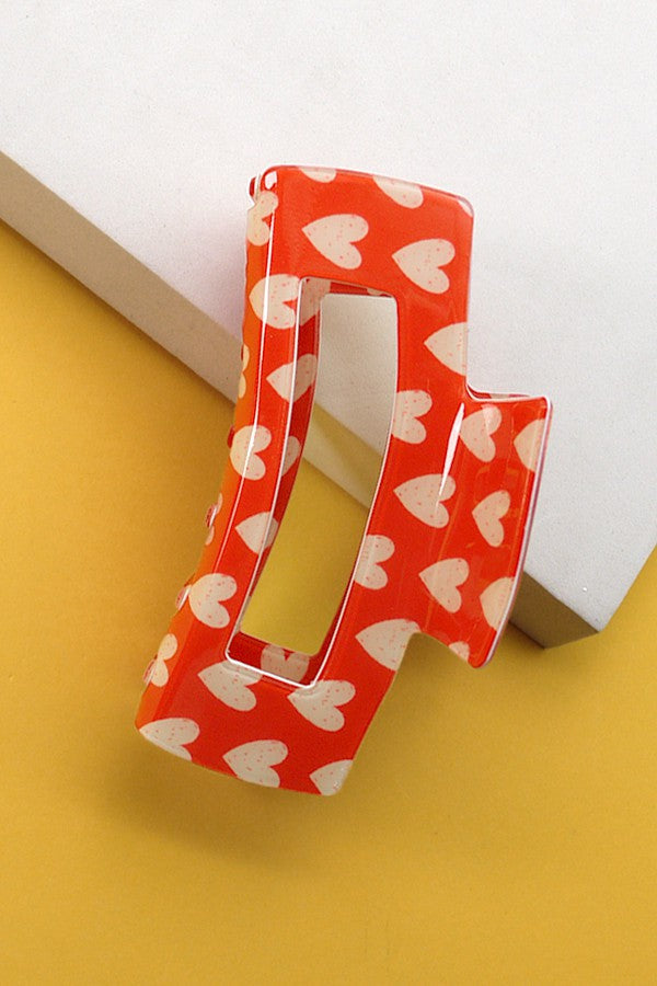 RECTANGLE HEART HAIR CLAW CLIPS | 40H546