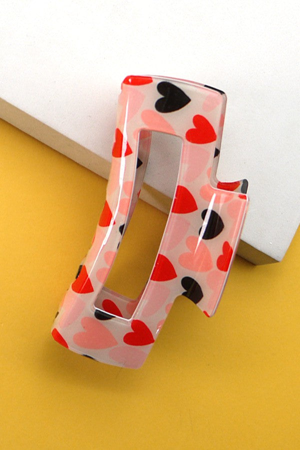 RECTANGLE HEART HAIR CLAW CLIPS | 40H546