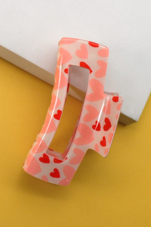 RECTANGLE HEART HAIR CLAW CLIPS | 40H546