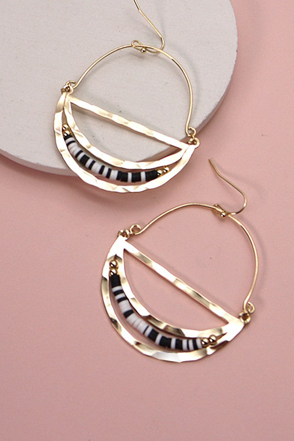 HALF MOON BEADED SILICONE DROP EARRINGS | 10E2110913