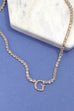 RHINESTONE CHAIN INITIAL NECKLACE | 31N22402